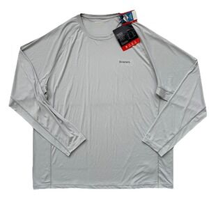 Simms Shirt Mens 2XL Gray Solarflex UPF50 Long Sleeve Performance Fishing NEW